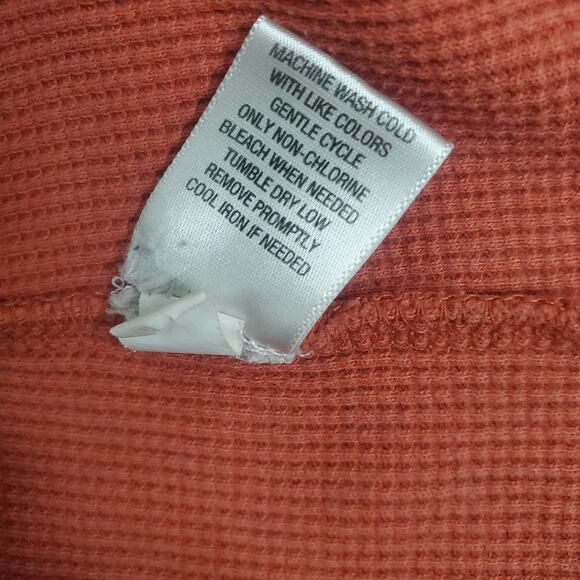 Merona Red Orange Waffle Knit Open Front Cardigan Large - Picture 10 of 11